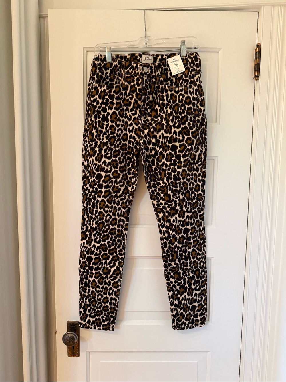 J. Crew Leopard Print Women’s Corduroy 10” Toothpick pants